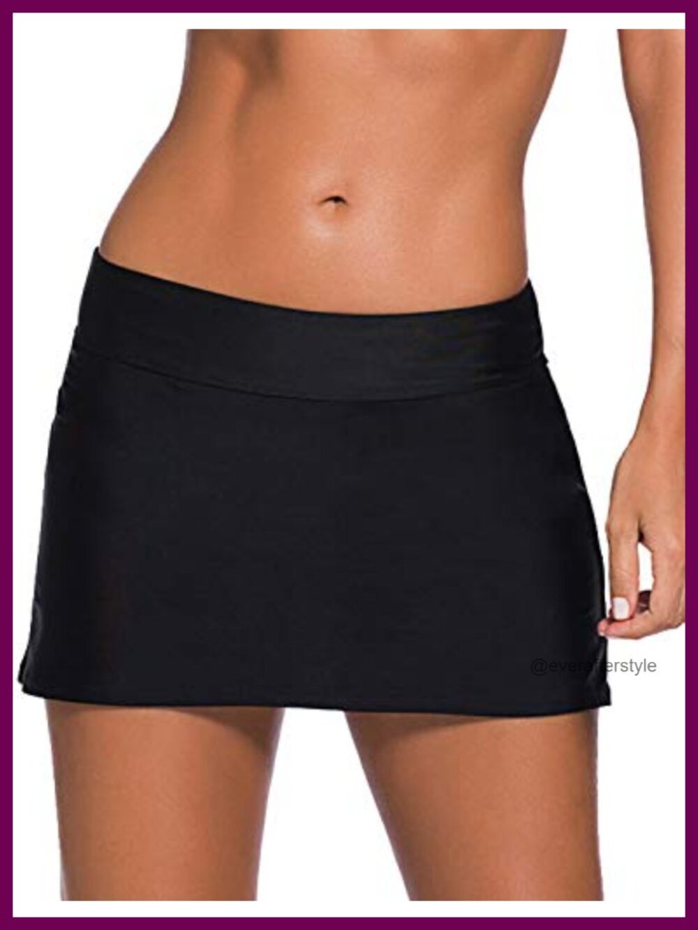 REKITA Women's Swim Skirt Skort Bikini Bottom Ruffled Brief Low Rise Pull On
